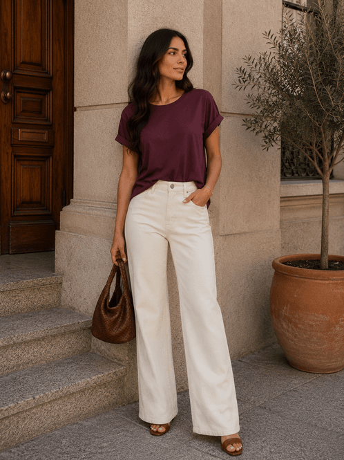 Hovedbilde Only Madison Blush High Waist Wide Jeans Ecru 32