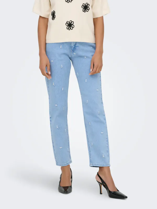 Only Onlemily High Waist Straight Ankle Jeans