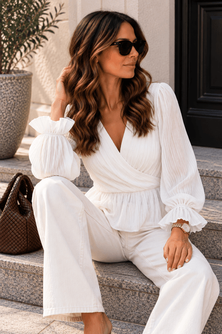 Hovedbilde Vero Moda Vmdora Plissébluse Hvit