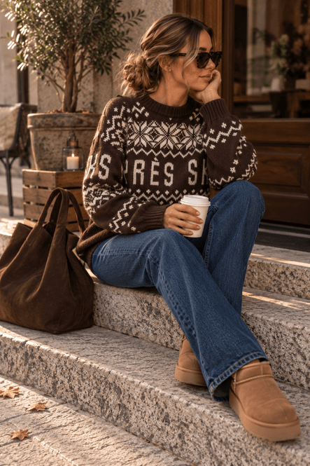 Hovedbilde Vero Moda Vmmoritz Apres Ski Strikkegenser Brun