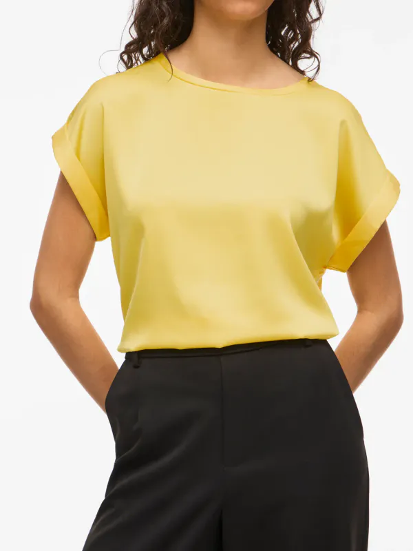 Vila Viellette Satin Top Gul