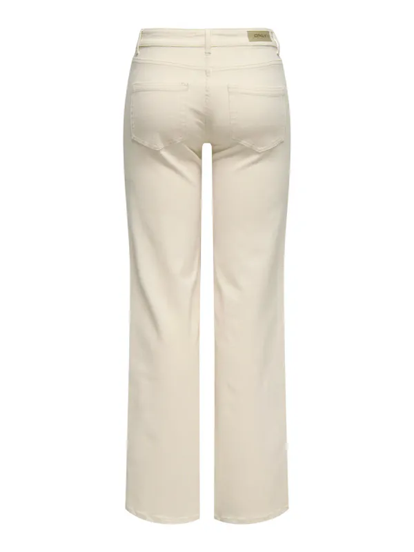 Only Onlblush Midwaist Straight Jeans 30 Ecru