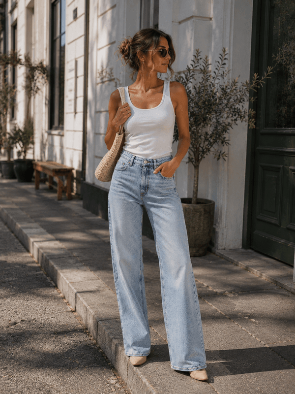 Vero Moda Vmtessa High Waist Wide Jeans 30 Light Blue