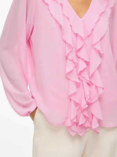 Hovedbilde Vila Viviane Volang Bluse Rosa