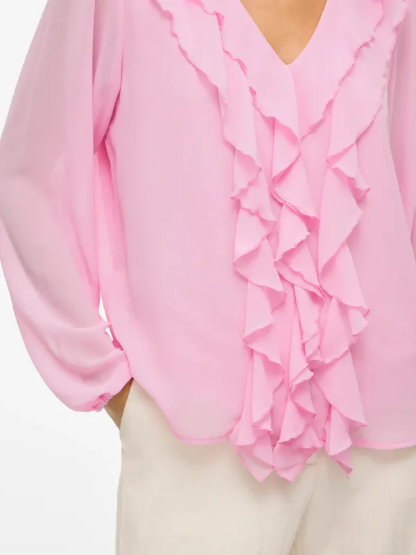 Vila Viviane Volang Bluse Rosa