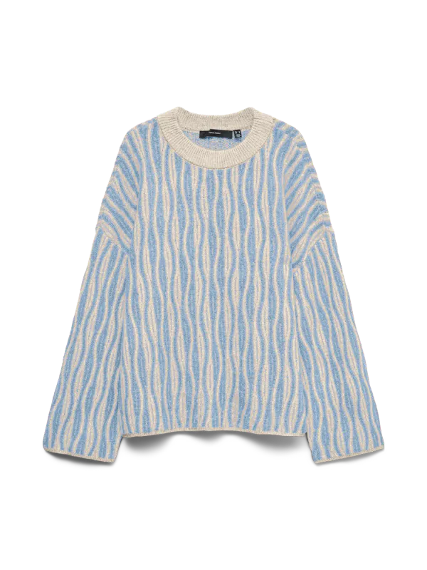 Vero Moda Vmjosie Strikkegenser Lyseblå & Hvit Stripet Genser
