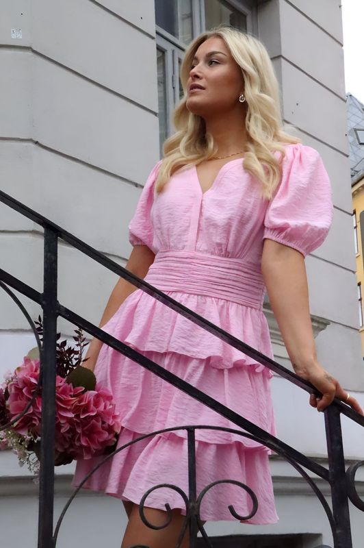 Vero Moda Vmlise  V-Hals Kort Kjole Rosa