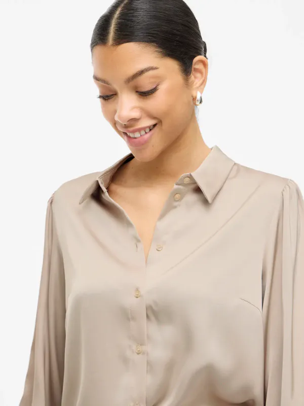 Vila Vienna Sateng Bluse Beige