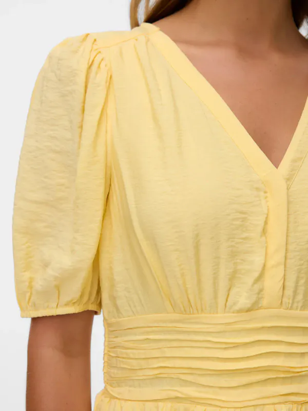 Vero Moda Vmlise  V-Hals Kort Kjole Gul