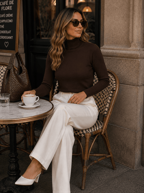 Hovedbilde Only Onlglamour Langermet Pologenser Brun