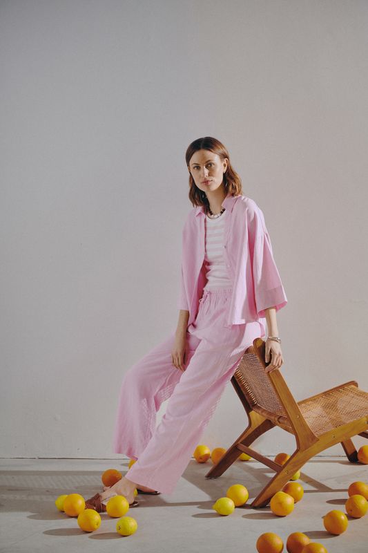 Freequent Fqlava Ankle Pants Rosa