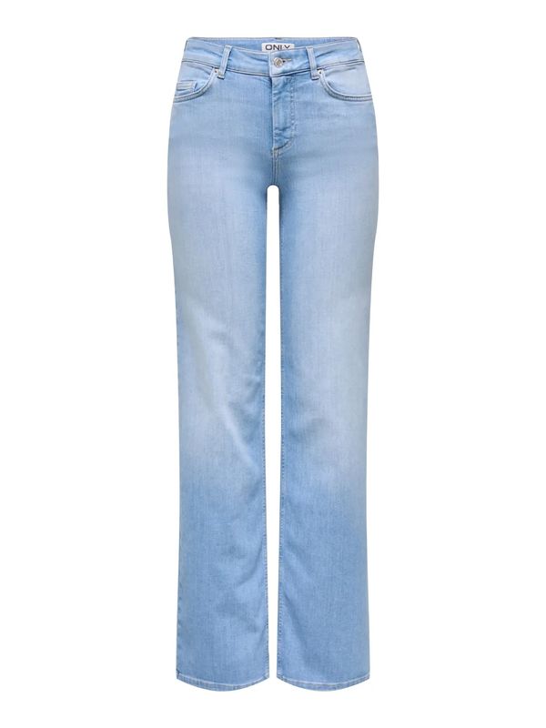 Only Onlblush Mid Waist Straight Jeans 30 Lys Blå