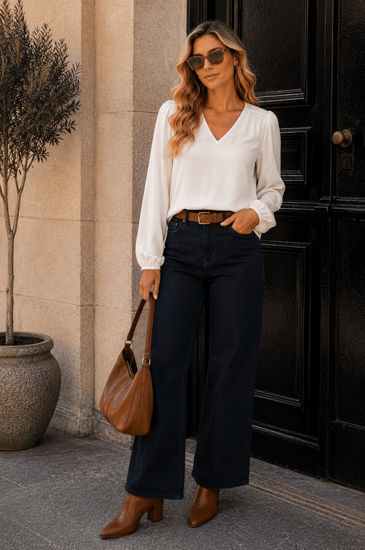 Vila Vielette Satengbluse Offwhite