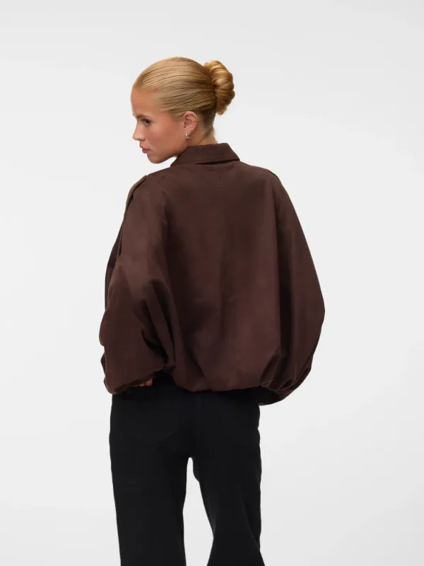 Vero Moda Vmhazel Faux Suede Bomberjakke Brun