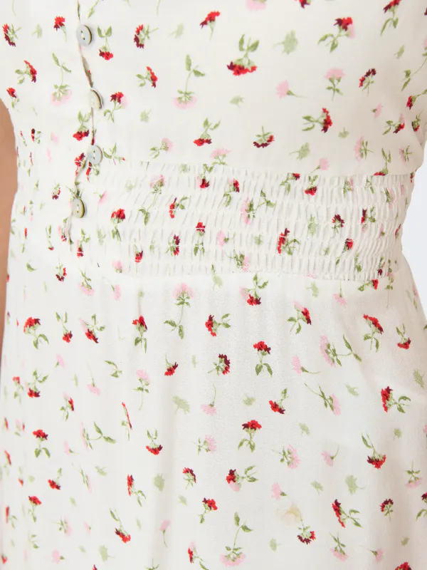 Only Onlmarianne Midi Kjole Småblomstret Rosa 