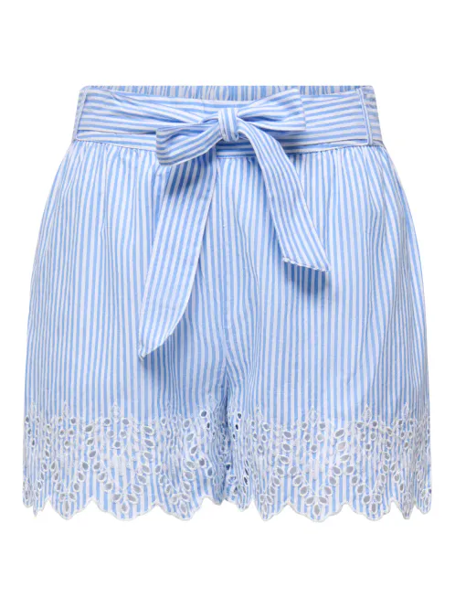 Hovedbilde Only Onltulum Shorts Blå Stirper Broderidetaljer